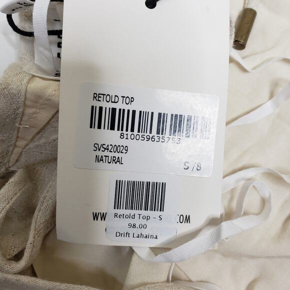 Sovere Womens Small Retold Hankey Hem Linen Blend Halter Top Tan NEW - Picture 8 of 8